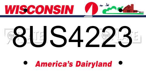 8US4223 Wisconsin License Plate
