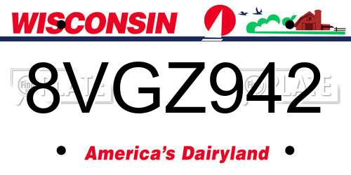 8VGZ942 Wisconsin License Plate