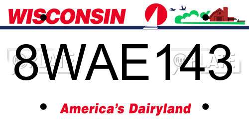 8WAE143 Wisconsin License Plate