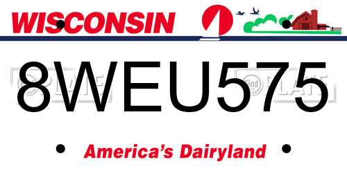 8WEU575 Wisconsin License Plate