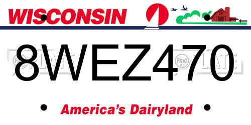 8WEZ470 Wisconsin License Plate
