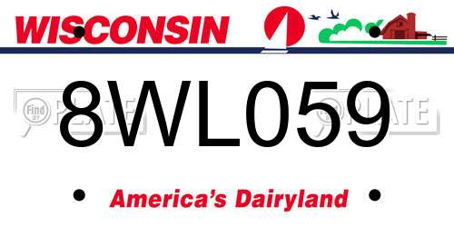 8WL059 Wisconsin License Plate