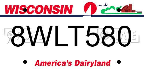 8WLT580 Wisconsin License Plate
