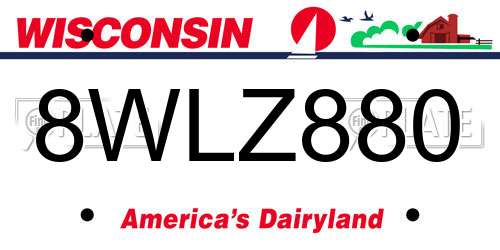 8WLZ880 Wisconsin License Plate