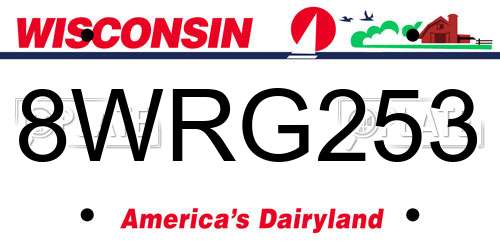 8WRG253 Wisconsin License Plate