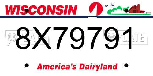 8X79791 Wisconsin License Plate
