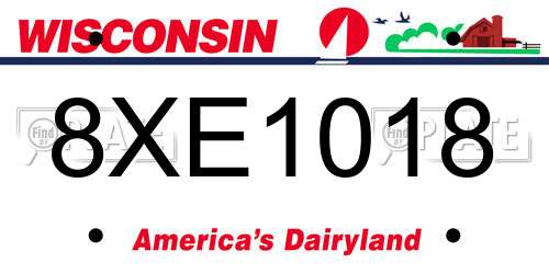 8XE1018 Wisconsin License Plate