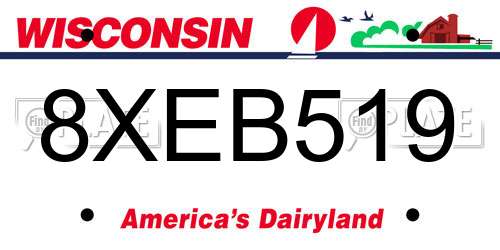 8XEB519 Wisconsin License Plate