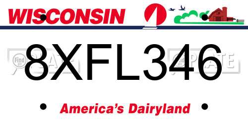 8XFL346 Wisconsin License Plate