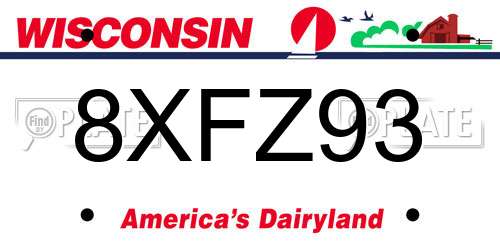 8XFZ93 Wisconsin License Plate