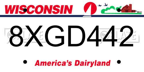 8XGD442 Wisconsin License Plate