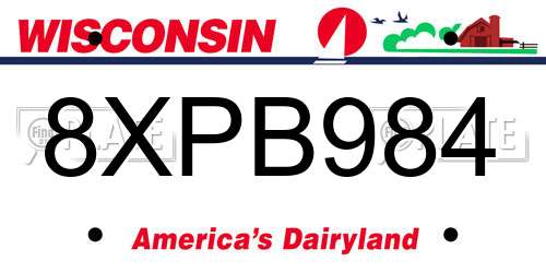 8XPB984 Wisconsin License Plate