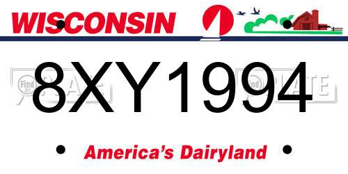 8XY1994 Wisconsin License Plate