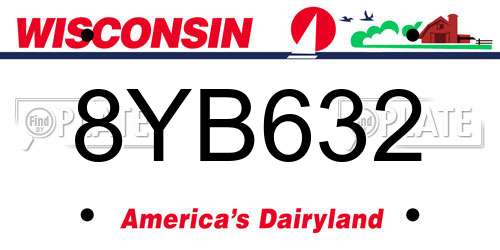 8YB632 Wisconsin License Plate