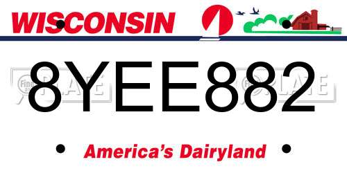 8YEE882 Wisconsin License Plate