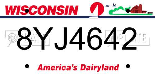 8YJ4642 Wisconsin License Plate