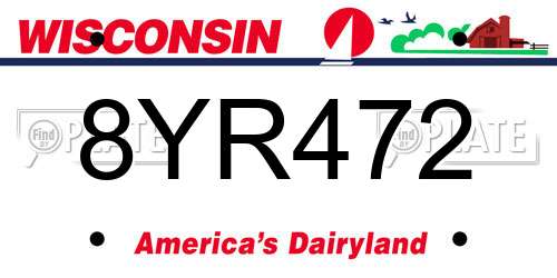 8YR472 Wisconsin License Plate
