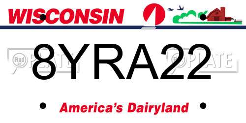 8YRA22 Wisconsin License Plate