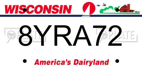 8YRA72 Wisconsin License Plate