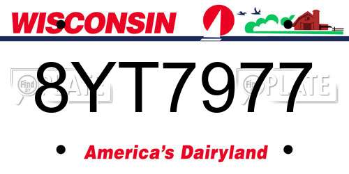 8YT7977 Wisconsin License Plate