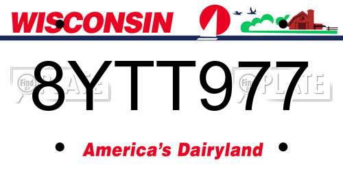 8YTT977 Wisconsin License Plate