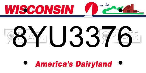 8YU3376 Wisconsin License Plate