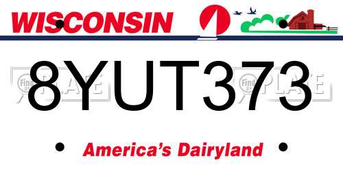 8YUT373 Wisconsin License Plate