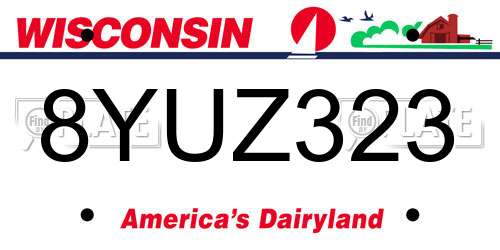 8YUZ323 Wisconsin License Plate