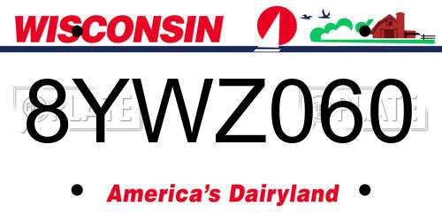 8YWZ060 Wisconsin License Plate