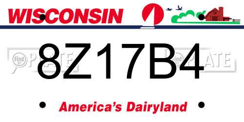 8Z17B4 Wisconsin License Plate