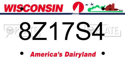 8Z17S4 Wisconsin License Plate
