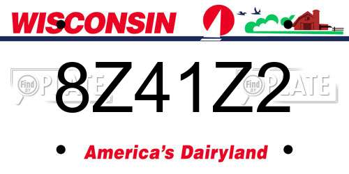8Z41Z2 Wisconsin License Plate