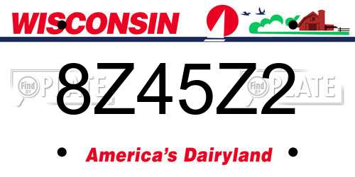 8Z45Z2 Wisconsin License Plate