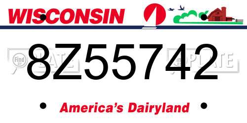8Z55742 Wisconsin License Plate