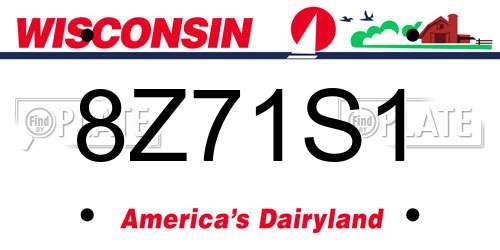8Z71S1 Wisconsin License Plate