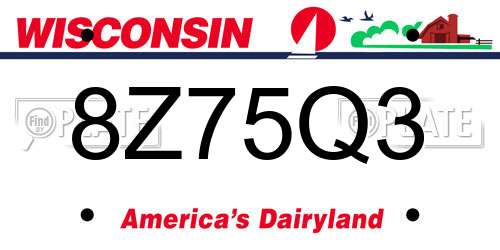 8Z75Q3 Wisconsin License Plate