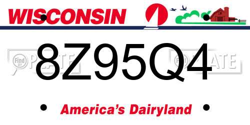 8Z95Q4 Wisconsin License Plate