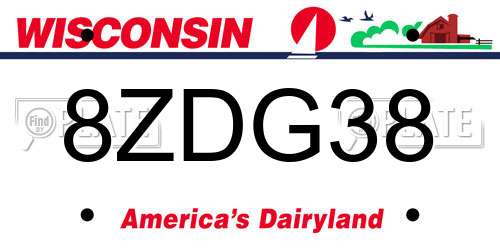 8ZDG38 Wisconsin License Plate