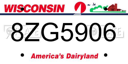 8ZG5906 Wisconsin License Plate
