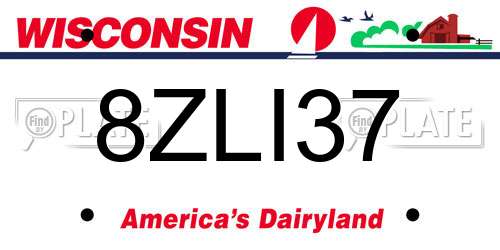 8ZLI37 Wisconsin License Plate