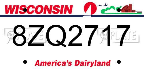 8ZQ2717 Wisconsin License Plate