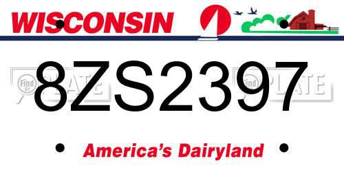 8ZS2397 Wisconsin License Plate