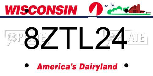 8ZTL24 Wisconsin License Plate