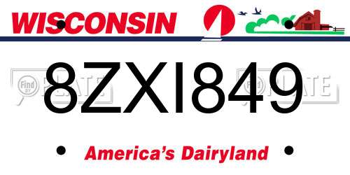 8ZXI849 Wisconsin License Plate
