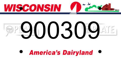 900309 Wisconsin License Plate