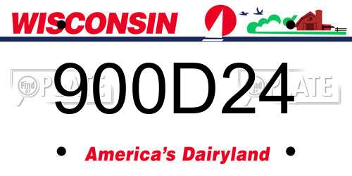 900D24 Wisconsin License Plate