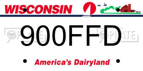 900FFD Wisconsin License Plate