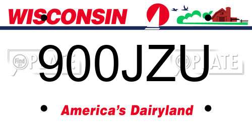 900JZU Wisconsin License Plate