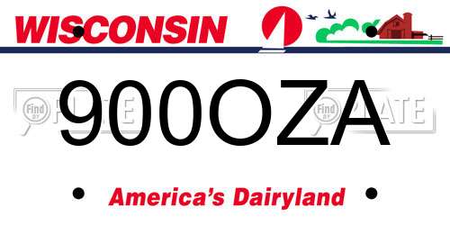 900OZA Wisconsin License Plate