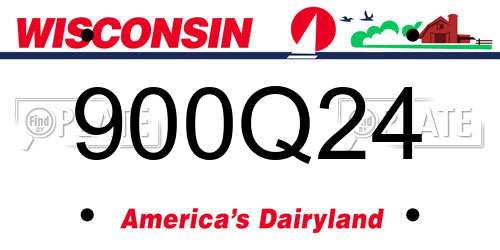 900Q24 Wisconsin License Plate